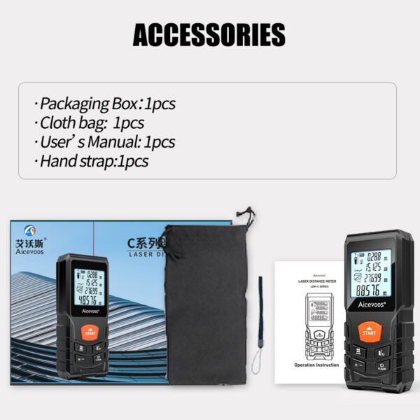 Aicevoos Digital Rangefinder 50M 70M 100M 120M Distance Meter Trena Laser Tape Measure Roulette Range Finder