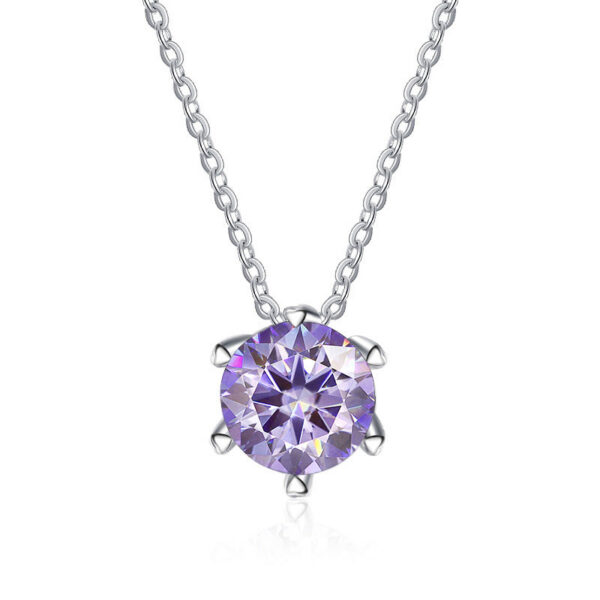 350f5750cb68dfa3 JoyceJelly 1CT VVS D Moissanite Necklace For Women Six Prong Simulated Diamond Pendant Sterling Sier Wedding Fine Jewelry