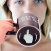 Vertical Middle Finger Creative Mug Anime Films and Teion Products Funny Ceramic Coffee Breakfast Cup Christmas Gift