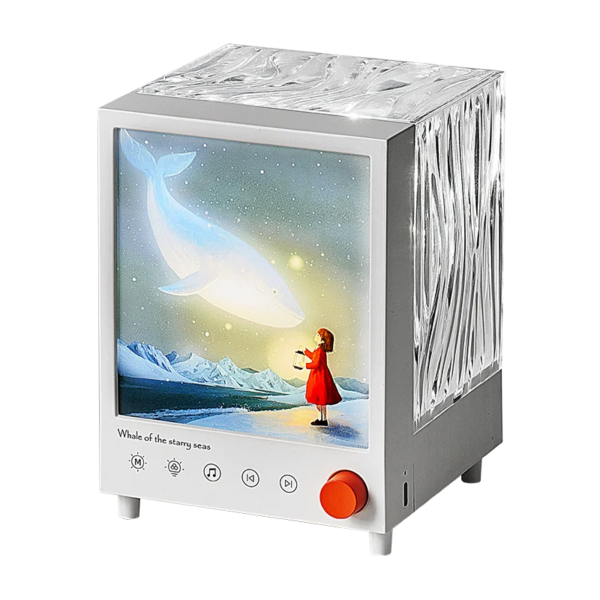 Aurora Box Projector Night Light Bluetooth Ambient Light With White Noise Stepless Dimming Beside Lamp For Bedroom Decor