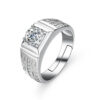 35240b26b4cbf9e6 Business high-end Mozambican stone one-carat diamond four-claw inlay shape of the men's ring domineering holiday gifts