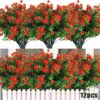 35340388b187786f RECUTMS 12 Bundles Outdoor Artificial Flowers UV Resistant Fake Boxwood Plants, Faux Greenery for Indoor Outside Hanging Plants Garden Porch Window Box Home Wedding Farmhouse Décor(Yellow)