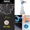 353cb424423d5834 American Saltwater Fishing Cast Net for Bait Trap Fish 3/4/5/6/7/8/9/10ft Radius Casting Nets with Heavy Duty Zinc Sinker Weight