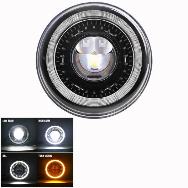 354470a53d625432 7" Car Led Headlight For Lada Niva 4x4 7inch H4 Led Headlights Angel Eyes For Jeep Wrangler OffRoad 4x4 Suzuki Samurai Toyota