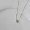 SOMILIA Sterling Sier Gold Plated Necklace Versatile Single Sparkling Zircon Clavicle Chain for Women Wedding Jewelry