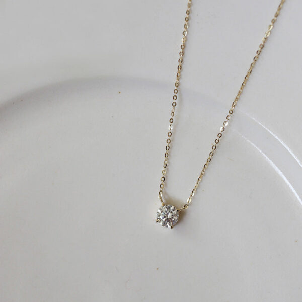 SOMILIA Sterling Sier Gold Plated Necklace Versatile Single Sparkling Zircon Clavicle Chain for Women Wedding Jewelry