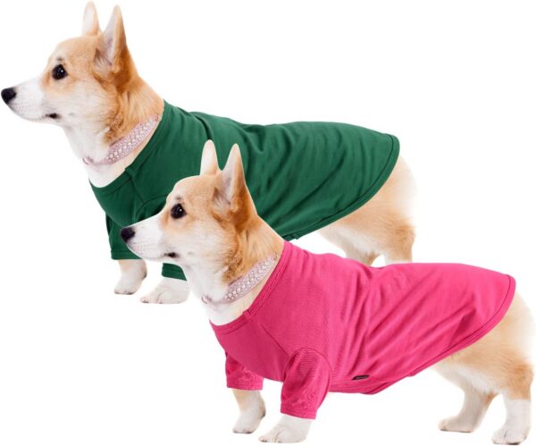 356a08fe4883aa00 Koneseve Dog Shirts Soft Cotton Dog Clothes Stretchy T-Shirt for Small Medium Large Dogs Cat Shirt Breathable Puppy Outfit Kitten Apparel Pet Pullover Tee Blank Basic Sweatshirt 2-Pack Blue & Red 5XL