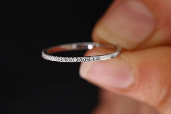 357144acaae636bc sier single row zircon female micro-set fashion full diamond thin ring party birthday gift wholesale