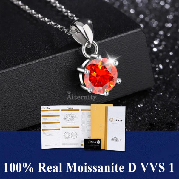 3577bba802ef5b08 S925 Sterling Silver High Jewellery 100% Moissanite Pendant Necklace D Colour with GRA Certificate for Ladies' Wedding, Party