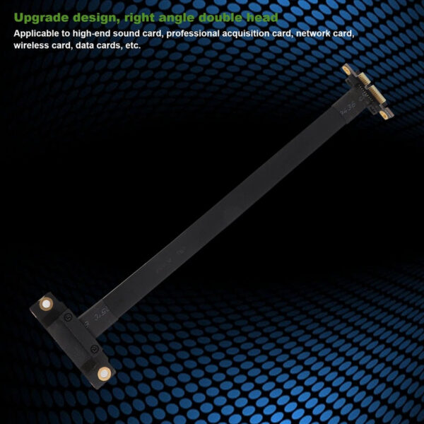 PCIE Dual 90 Degree Right Angle PCIe 3.0 to X1 Extension Cable 8Gbps PCI Express 1X Riser Card 20cm