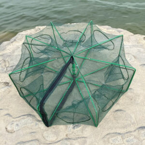 35a20a061a836d18 Fishing Net Folded Hexagon Octagon 6/8 Holes Shrimp Automatic Crayfish Catcher Fish Network Baits Cast Mesh Trap