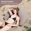 35b00c2bd74f284f Strandmatte mit aufblasbarem Kissen, tragbare Matte, 178 x 76 cm (blau)