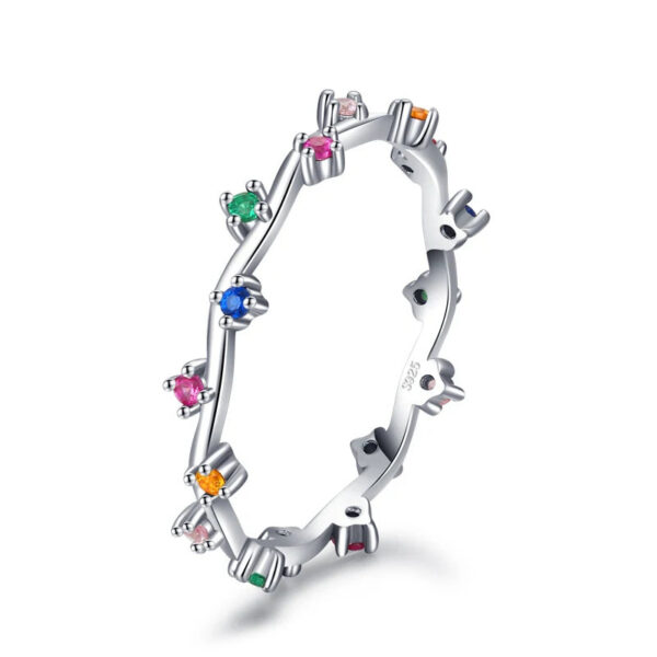 35bcb13ee9c67288 Modian 12 Style Authentic 925 Sterling Silver Rainbow Colorful Fashion Stackable Finger Ring For Women Grils Statement Jewelry