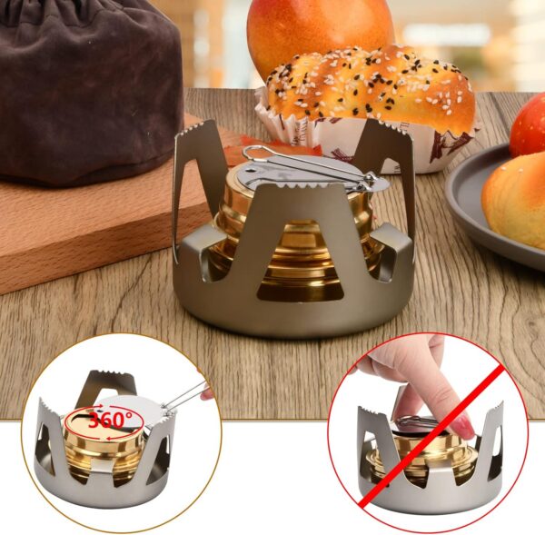 35cd3ef462fdbbf3 2 Pack Mini Alcohol Stoves, Ultralight Portable Spirit Burner Furnace, Camp Stove with Aluminum Stand, Grey Alcohol Fuel Stove for Outdoor Backpacking Hiking Camping Survival Picnic Cooking