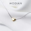35d21f00edb25a52 Modian Gold Color Heart Simple Tiny Fashion Chain Pendant Necklaces Classic Girls 925 Sterling Silver Jewelry For Women Gift