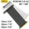 MZX PCI-E 4.0 3.0 X16 Riser Cable 90° 180° Mount Video Graphics Card Extension Shielded Flexible GPU Cord ITX Computer Connector