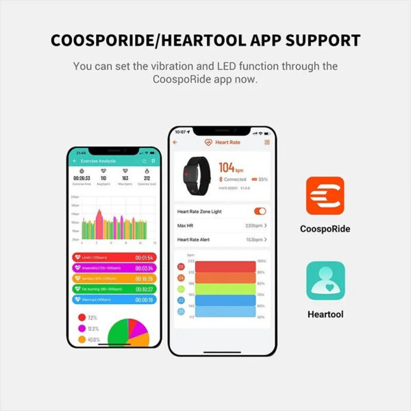 35efa39d858383a0 COOSPO HW9 Armband Heart Rate Monitor with HR Zones/Calories HRM Sensor Fiess Cycg BLE5.0 ANT+ for Peloton,Zwift,Wahoo