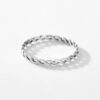 Modian Simple 925 Sterling Silver Texture Twisted Thin Stackable Small Finger Ring For Women Vintage Classic Fine Jewelry Gifts