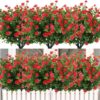 35f84fd3c3f75ece RECUTMS 12 Bundles Outdoor Artificial Flowers UV Resistant Fake Boxwood Plants, Faux Greenery for Indoor Outside Hanging Plants Garden Porch Window Box Home Wedding Farmhouse Décor(Yellow)