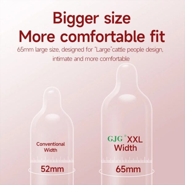 35faa987f612e372 10PCS Large Size Ultra-Sensitive Condoms 65MM Ultrathin Extra Lubrication Large XXL Sex Toys Penis Sleeves for Men Passionate