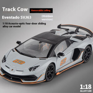 3604f06bd1ae4887 1:18 Scale SVJ63 Alloy Car Toy Model with Sound & Light Effects - Realistic Detail for Kids' Playtime & Collectors' Delight