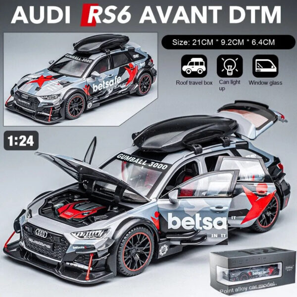3606a91821f3d400 1:24 RS6 Racing Die-Cast Alloy Model Car - Stylish Collector's Item, Perfect Gift for Boyfriend, Display-worthy Collectible