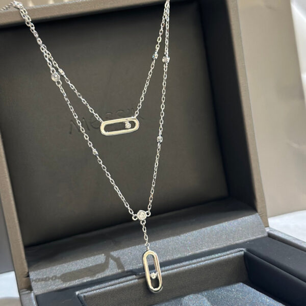 Sterling Sier Classic Fashionable Jewelry Mobile Diamond Women's Necklace Wedding Necklace. Exquisite Gifts