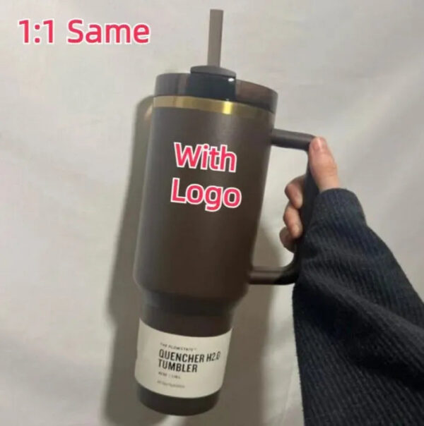 361e0eab1a0d7d68 Gold Chocolate Black Chroma Mugs New 40oz H2.0 Handle Insulated Tumblers Lids Straw Stainless Steel Coffee Termos Cup With