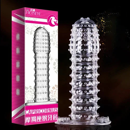 36251dca2887cc35 Spike Condoms Penis Extension Sleeves Sex Toys for Men Delay Ejaculation Reusable Condoms Enlargement Sperm Lock Cock Ring