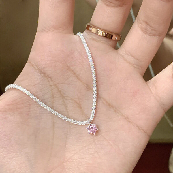 36283d8b90c48f16 Popular S Sterling Sier Sparkling Necklace for Women Light Round White Diamond Pendant Galaxy Collar Chain Jewelry