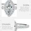 MODIAN Exquisite Luxury Marquise Cut CZ Ring 925 Sterling Silver Ring for Women Wedding Engagement Gift Fine Jewelry Accessories