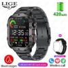LIGE New Smart 1.96 Inch Screen 420 MAh Bluetooth Call Voice Assistant Watch Sports Fiess Waterproof Smartwatch For Men