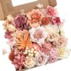 364f800b94c328ca YYHUAWU Artificial Flowers Combo Set Fake Flower Leaf Box with Stems for DIY Wedding Bouquets Centerpieces Arrangements Baby Shower Party Home Decorations