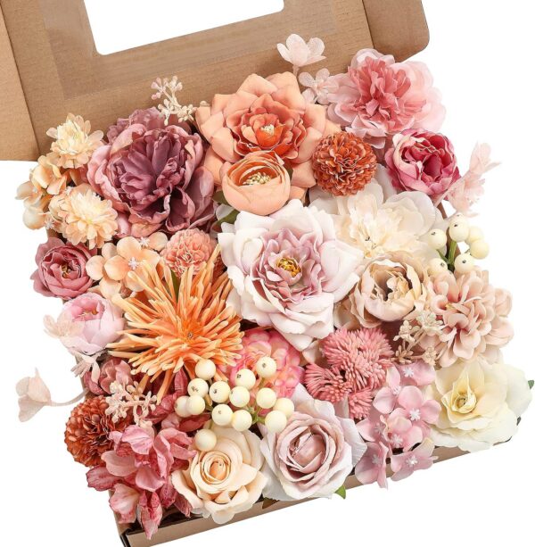 364f800b94c328ca YYHUAWU Artificial Flowers Combo Set Fake Flower Leaf Box with Stems for DIY Wedding Bouquets Centerpieces Arrangements Baby Shower Party Home Decorations