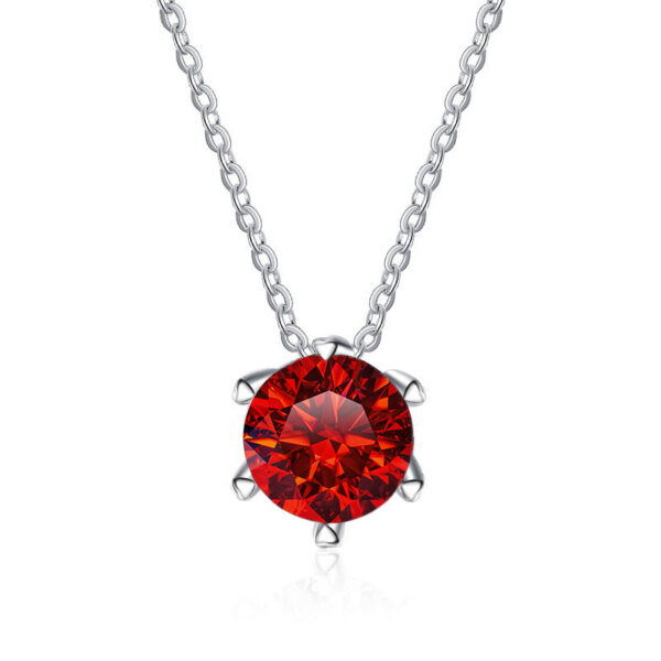 3655c0d11e8c7ed4 JoyceJelly 1CT VVS D Moissanite Necklace For Women Six Prong Simulated Diamond Pendant Sterling Sier Wedding Fine Jewelry