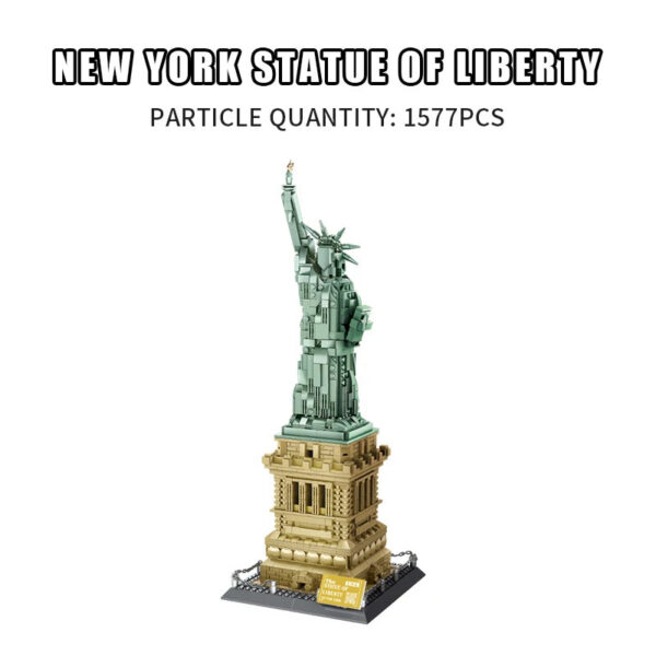 365a46249181d964 WG5227 1577Pcs Bricks 1/ 1 World Architecture Liberty Statue Model Building Blocks/Plastic Toys For Kids Adult boys Gift