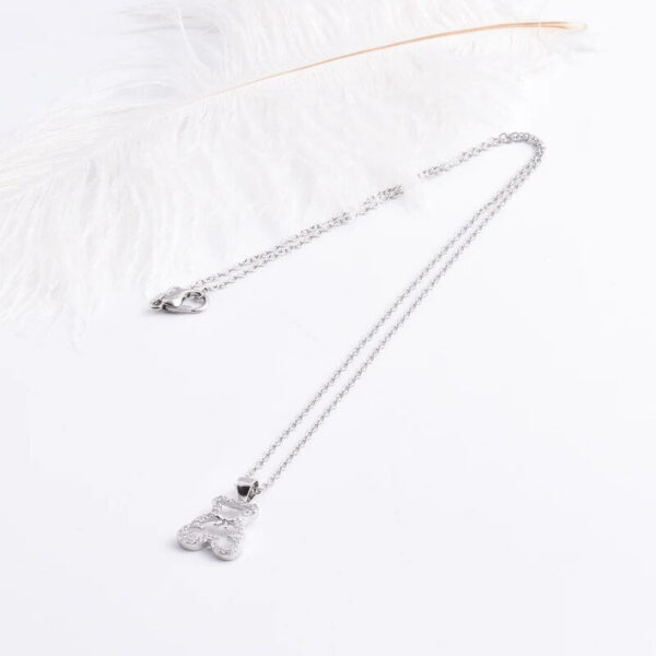 365e81d374aa3e41 Sterling Sier CZ Diamond Teddy Bear Necklaces For Women Hollow Cute Cartoon Pendants Kids Girl Fine Jewelry