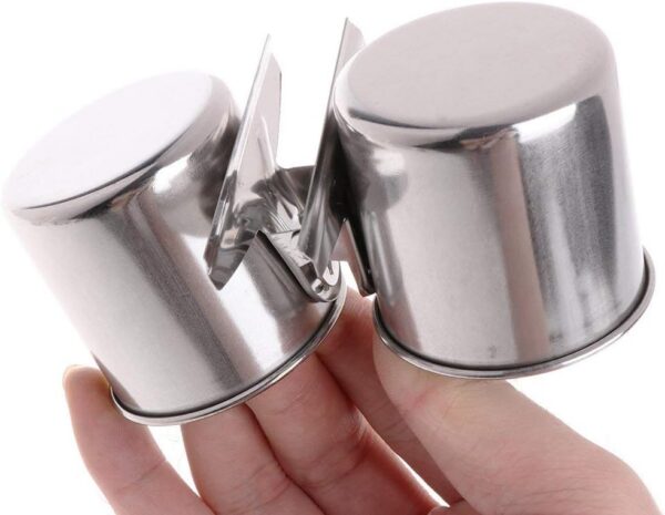 366a68b3d3967583 Hypeety Bird Parrot Feeding Double Cups Stainless Steel Food Water Bowls with Clip Bird Seed Feeder Cups Hanging Bowl Cage Stand Accessories