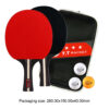 Table tennis paddle professional training 2 bat 3 ball table tennis racket set package 2 players for beginners training competit