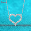 Smyoue 2CT Pass Tested Moissanite Heart Necklace for Women S Sier Plated Platinum Simulated Diamonds Pendant Birthday Gift