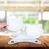 36783a11330246b3 Anti Vomiting Cat Bowls - Elevated Tilted 15° Cat Food Bowl, Raised Plastic Cat Dishes with Non-Slip Rubber Base Stand Kitty Bowl for Cats (White)