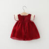 Sweet Solid Color Baby Girl Sleeveless Bow Princess Children Birthday Party Evening Smooth Dress Wedding Toddler Kids Clothes