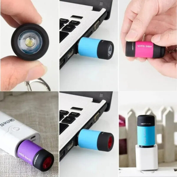 368072d3c27c7a60 LED Micro Pocket Flashlight Portable USB Rechargeable Keychain Flashlight Waterproof Home Outdoor Hiking Camping Flashlight