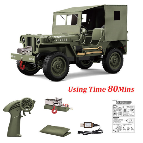 RC 1:10 Military Truck 2.4G 4WD Electric Drive Off-Road Remote Control Car Simulated Vehicle Model Toy for Kid christmas