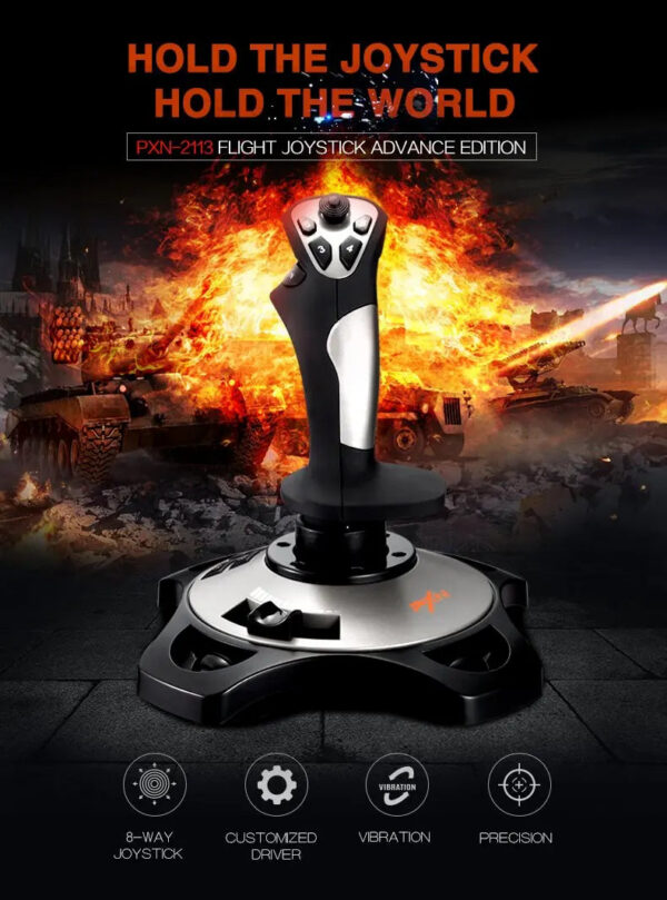 36adc51d9d169b44 PXN-2113 PRO Simulated Flight Controller with Built in Motor Compatible with PC Mainstream Flight Games
