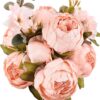 36c0d1ba87020baa Duovlo Springs Flowers Artificial Silk Peony Bouquets Wedding Home Decoration,Pack of 1 (Spring Red)
