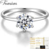 36c17cd22a9c6a6f Trumium 0.5/1 Ct D Color Moissanite Ring For Women Diamond moissanite Rings s Sier Engagement Wedding Bands Fine Jewelry