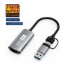 36d3f1df2db805b1 1080P@30Hz/60Hz Recording 4K HD Source to USB/Type-C 2in1 Video Capture Card for Laptop PC Xbox Game Camera Live Streaming