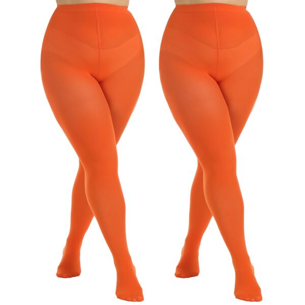 36dfb90bbe0aef47 MANZI Women's 2 Pairs Plus Size Control Top Tights Ultra-Soft Panty Hose