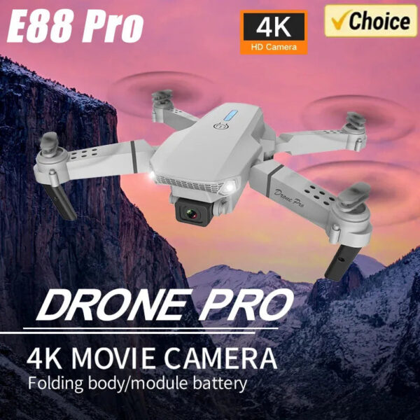 36e78b9e56a9b881 New E88Pro Drone 4K Professinal With 1080P Wide Angle Dual HD Camera Foldable RC Helicopter WIFI FPV Height Hold Apron Sell
